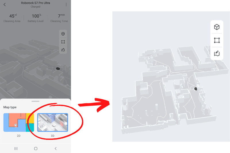 roborock s7 pro ultra carte 3d
